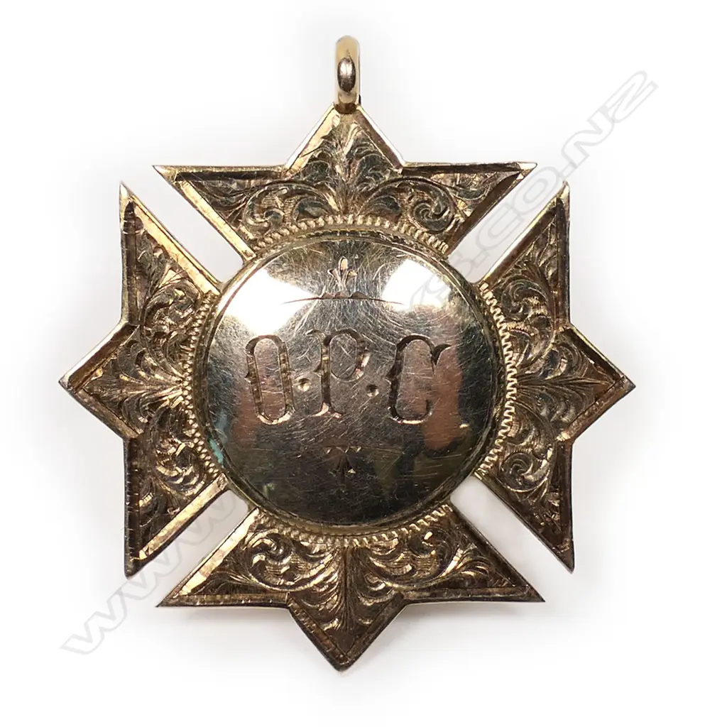 A. Kohn 9ct gold fob medal OPC Best Utility Bird 1925, Image 1++
